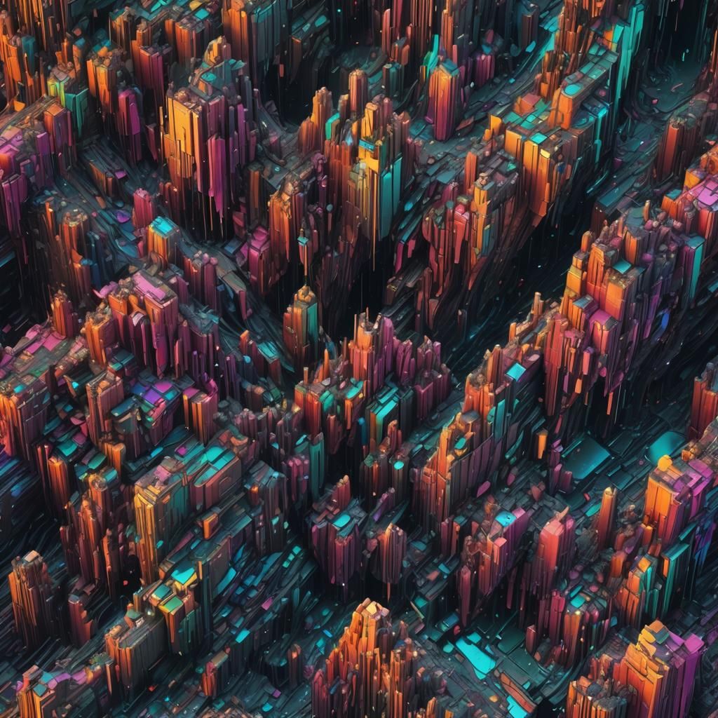 Glitching Computer Screen in Detailed Matte Painting
