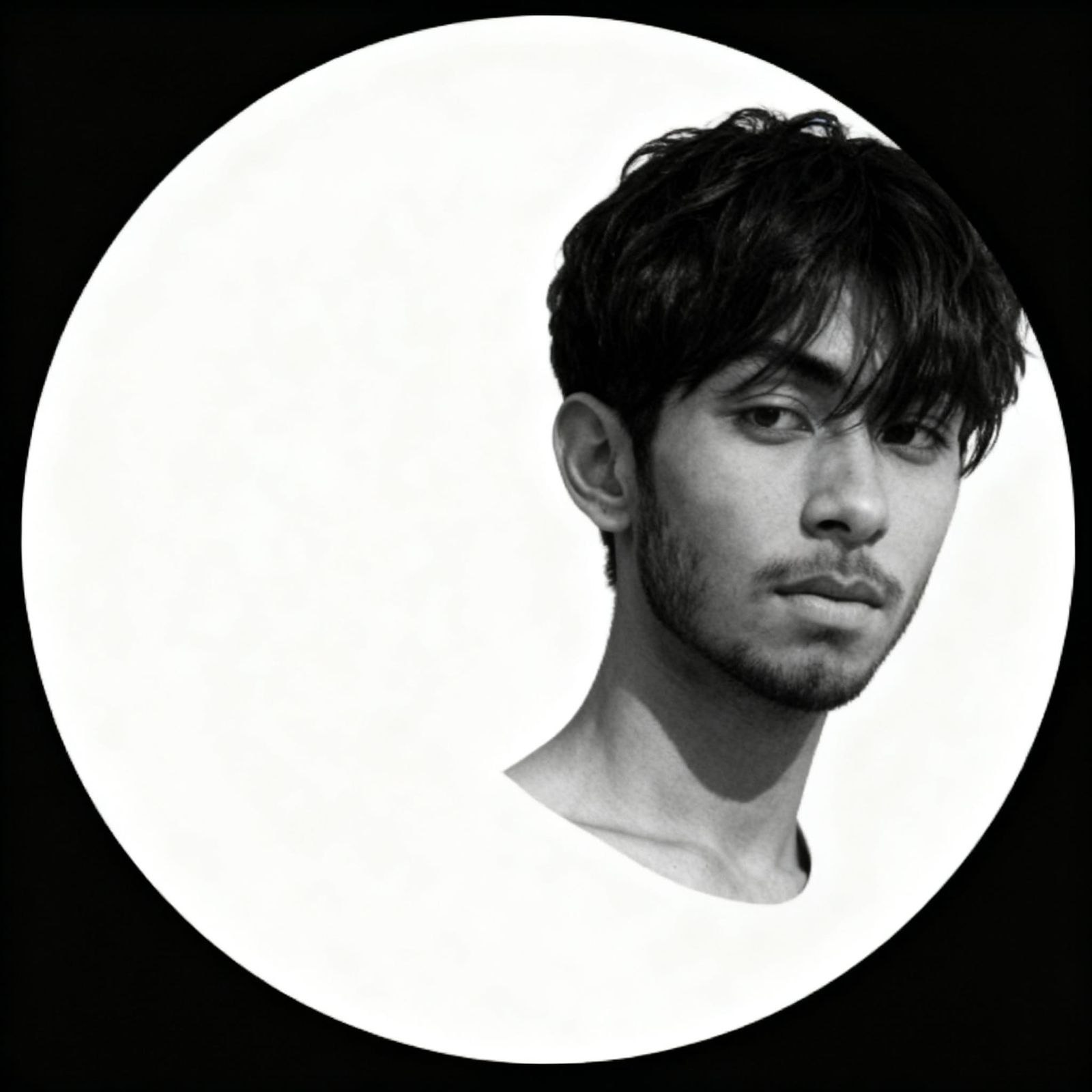 Moody Black and White Portrait of a Young Man