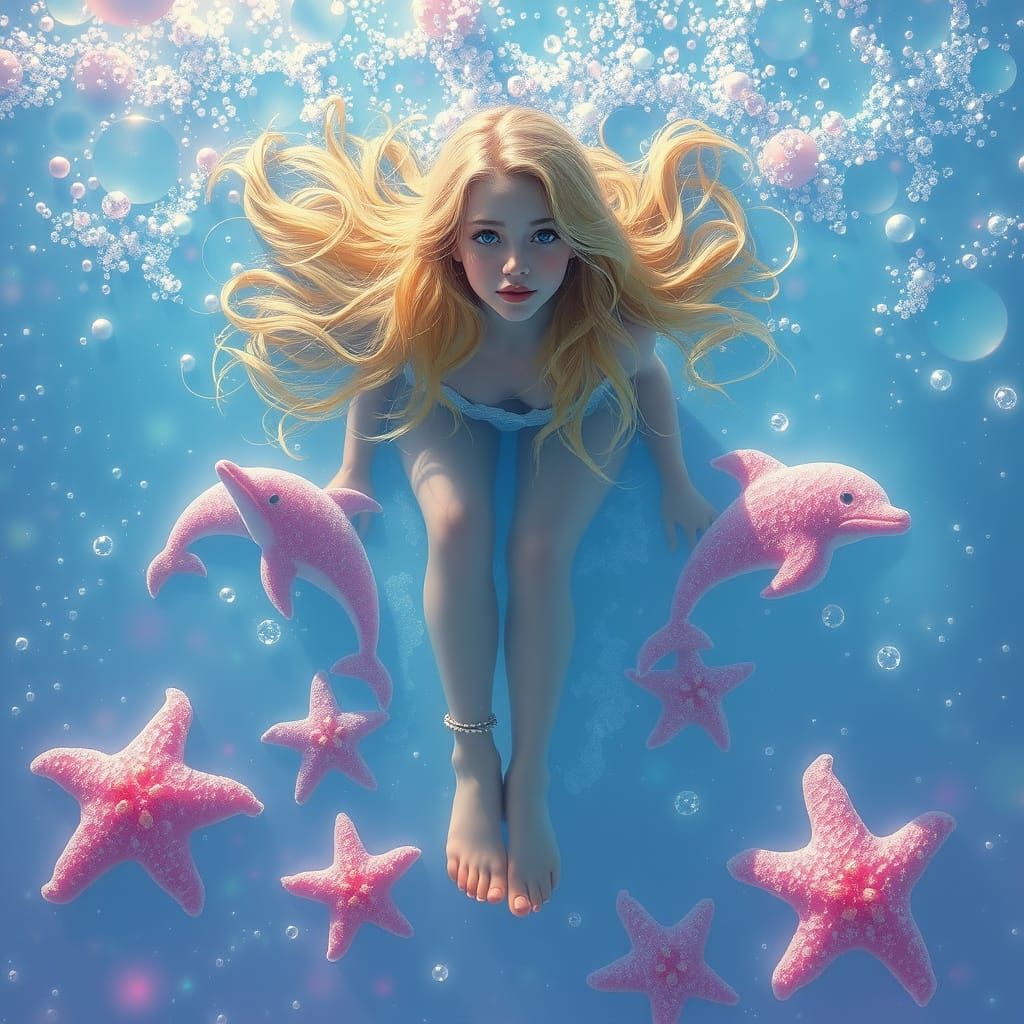 Dreamlike Soda Sea with Candy Creatures