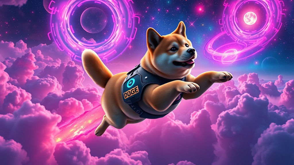 Cosmic Shiba Inu Doge in Neon Galaxy