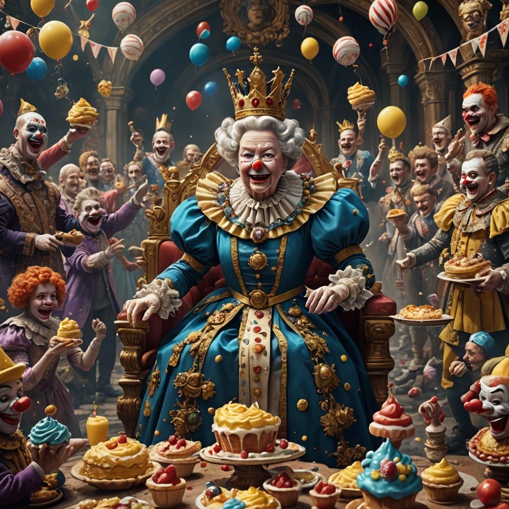 Clown Coronation: Queen Elizabeth Reimagined
