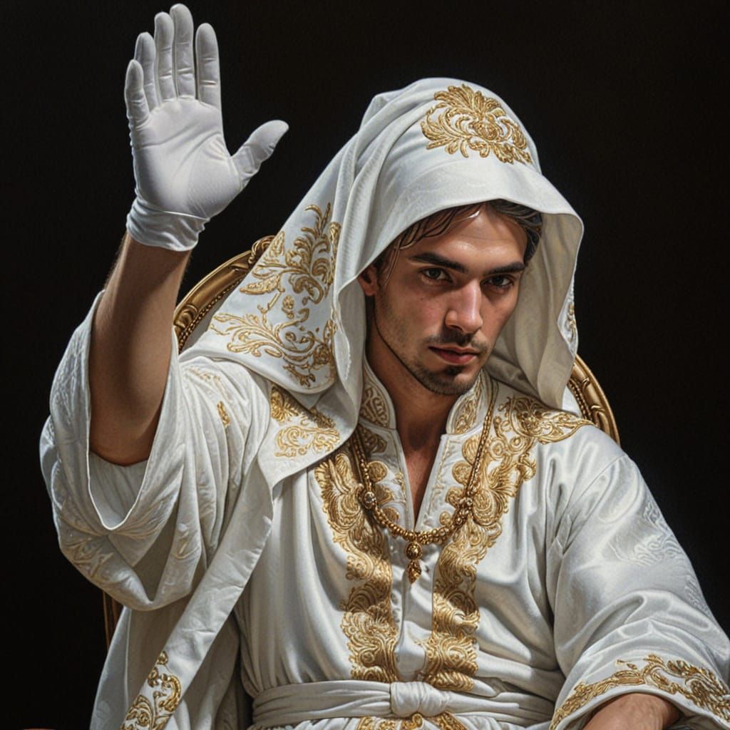 Baroque Portrait of Person in White Robe