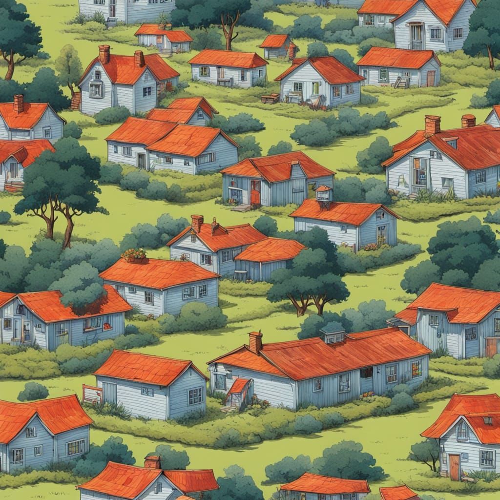 Boxspring Landscape in Satirical Style