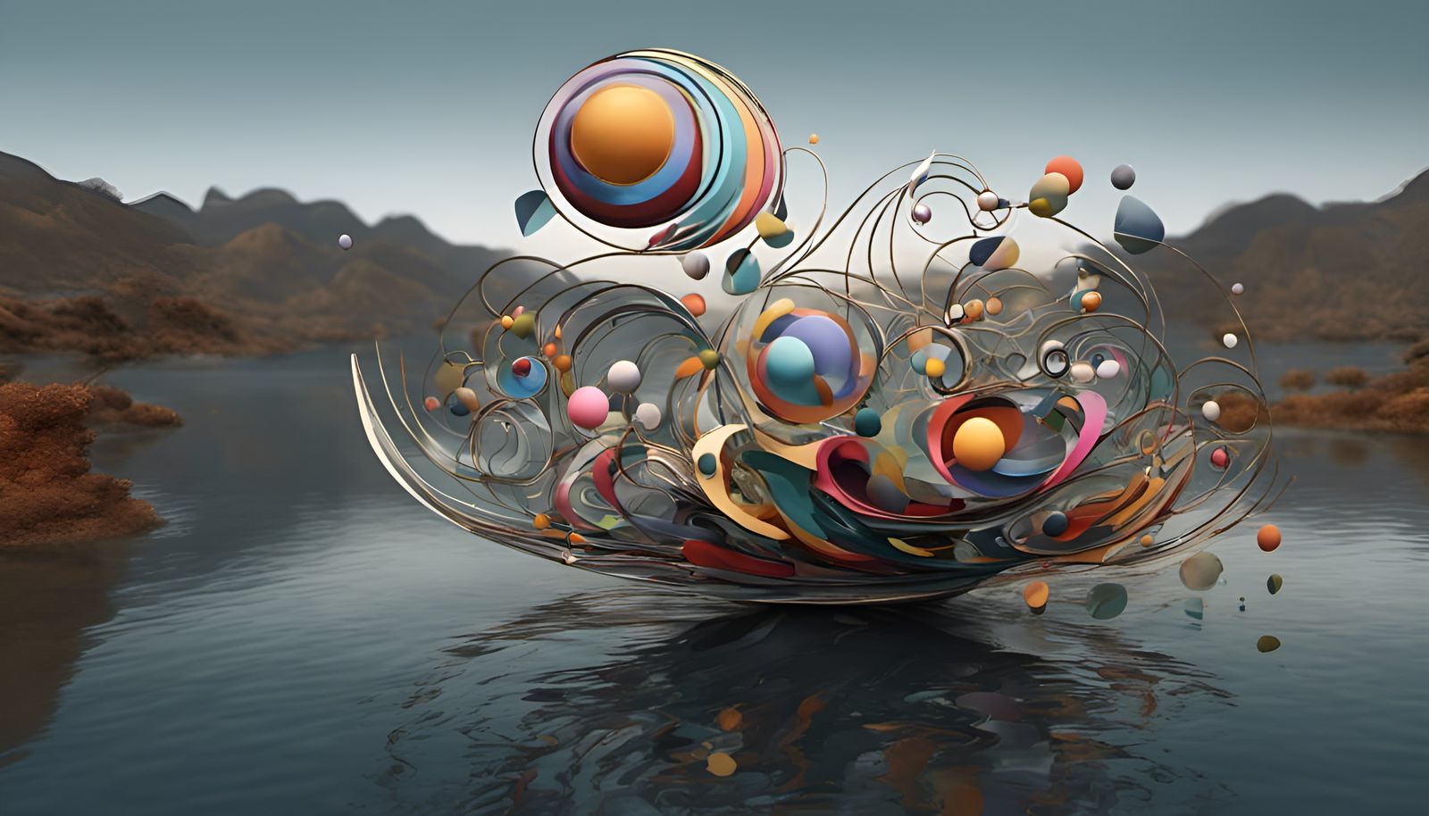 Abstract 3D Sculpture with Fractal Geometry