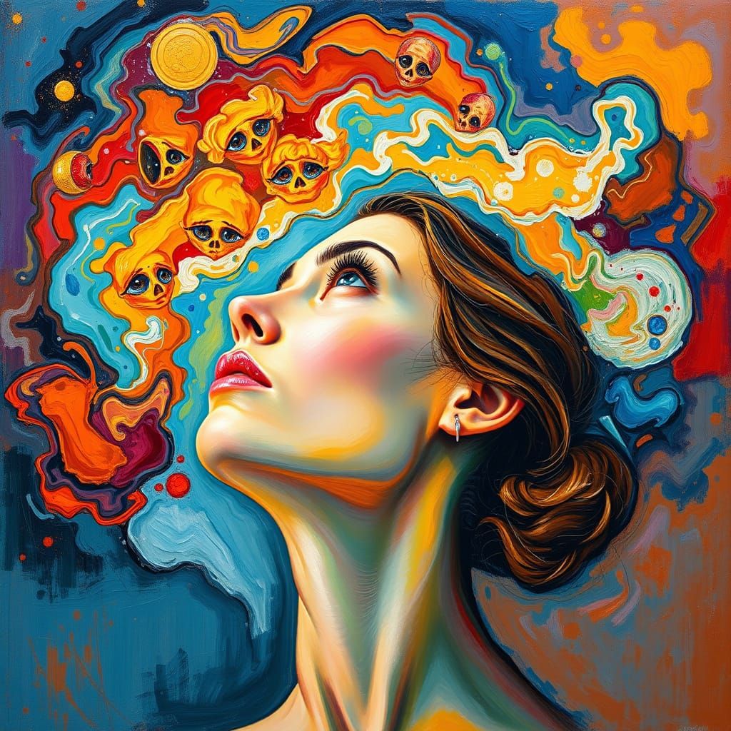 Mind in Turmoil: A Haunting Neo-Impressionist Portrait