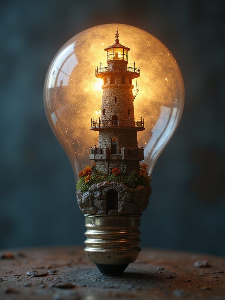 Fantastical Lighthouse Lightbulb in Equatorial Guinea