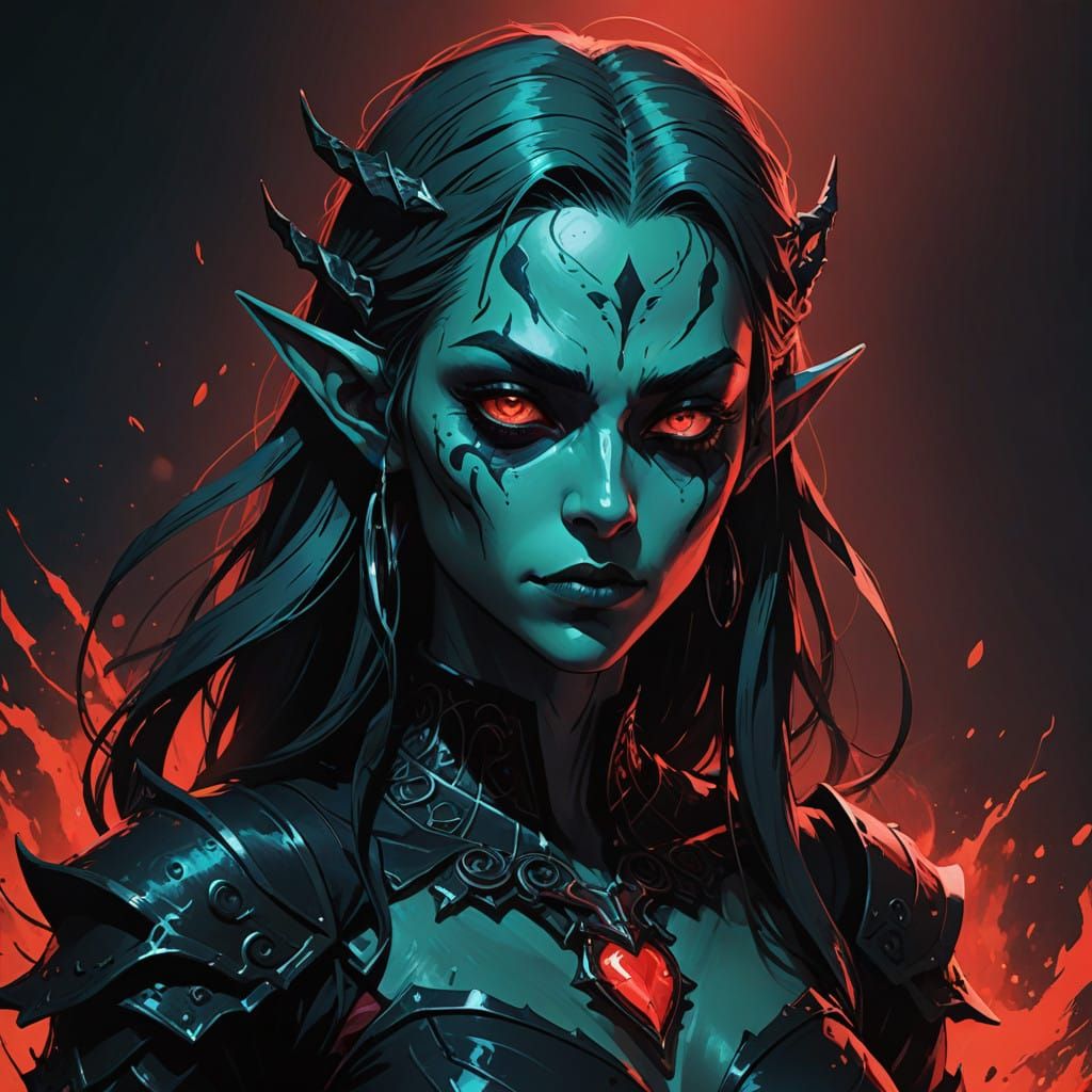 Mysterious Dark Elf Maiden Radiates Shadowy Aura
