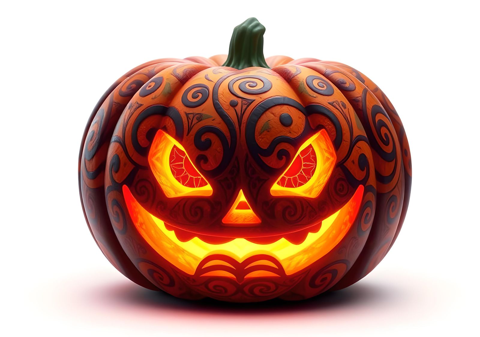 Halloween Pumpkin with Smile in Detailed Matte Painting