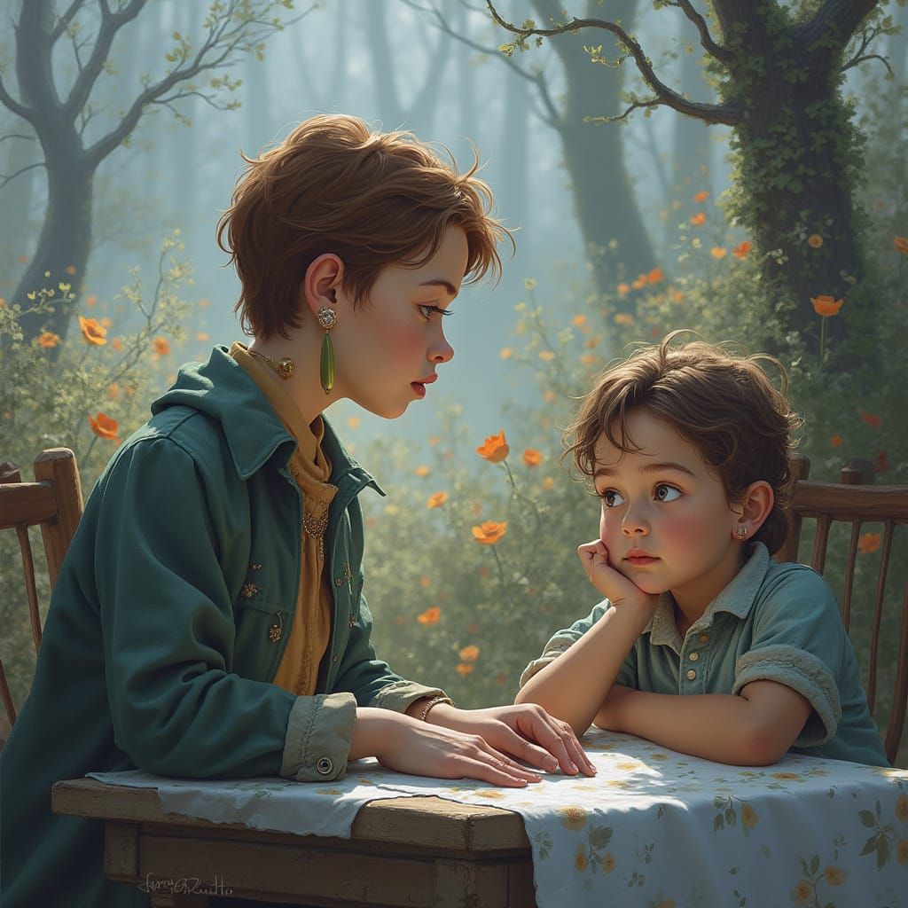 Majestic Three-Masted Sailboat Sails Through Turbulent Green...