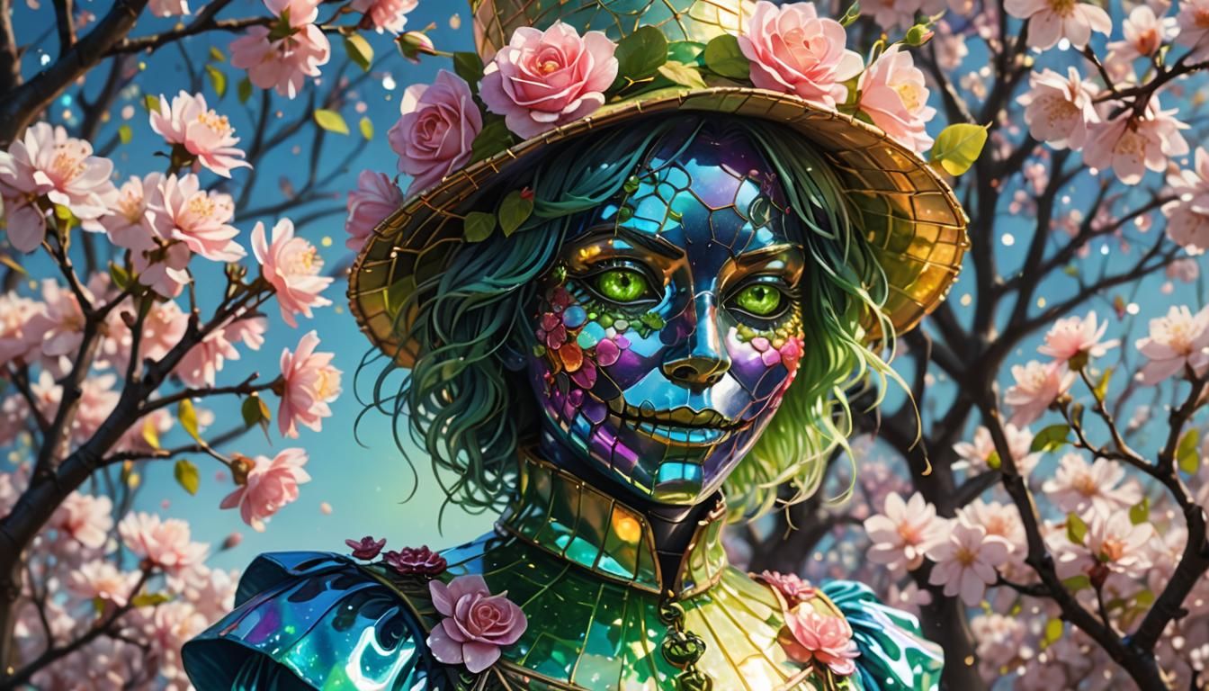 Anlevantinedesigns@gmail.coml Cherry Blossoms in the world, dazzling, spectacular in the foreground of the ima...