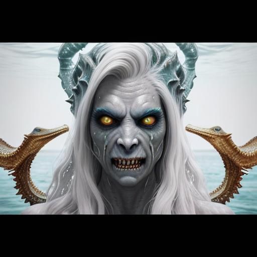 Scuba Diver Confronts Lovecraftian Reptile in Deep Sea