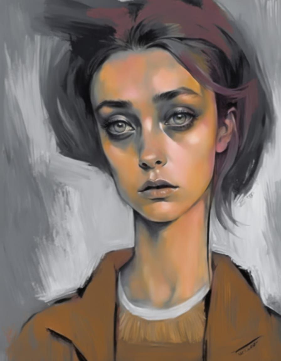 High Contrast Portrait of Woman in Minimalist Style