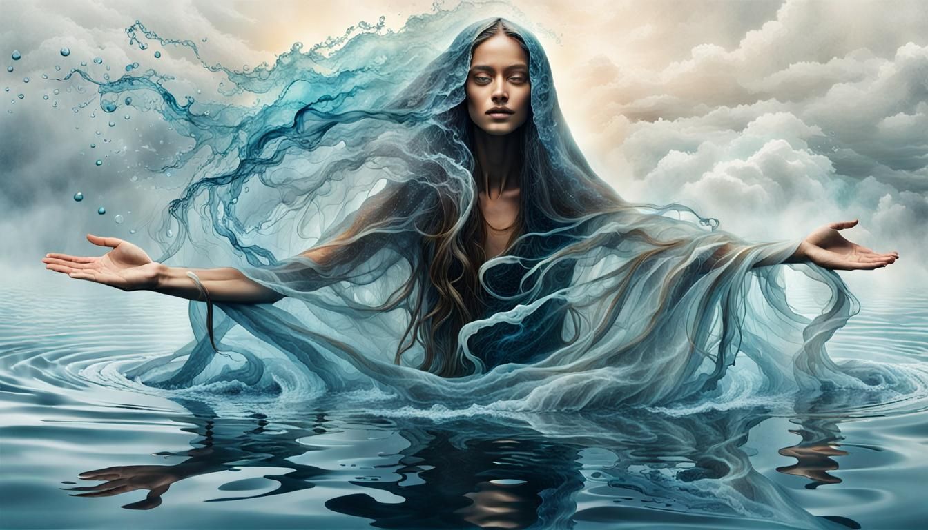 Gratitude Collage: Woman Veiled by Flowing Hair