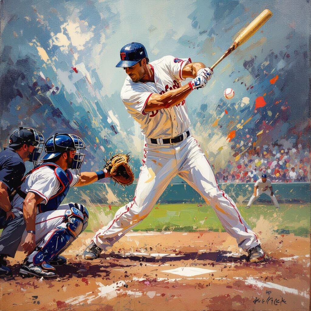 Baseball Action Painting