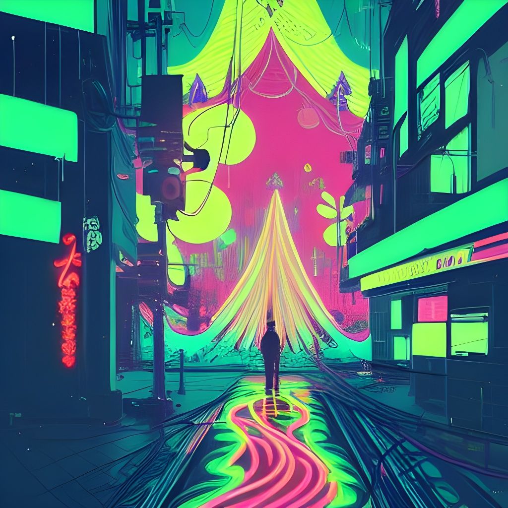 Neon Christmas Long Exposure: Cel-Shaded Photography