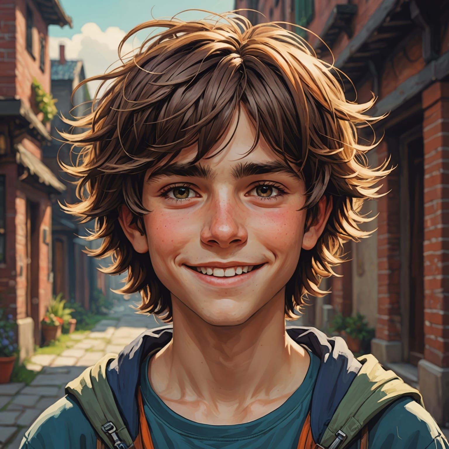 Anime Boy Portrait Inspired by Waterhouse