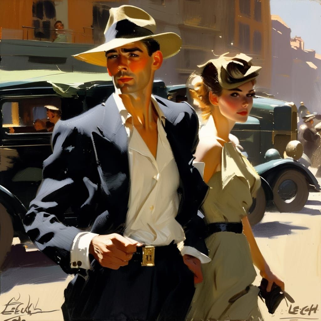 Image in the style of Raymond Leech