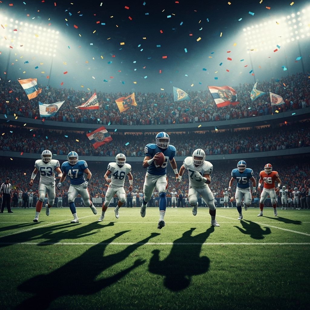 Intense Football Match in Stadium, Sports Photography Style