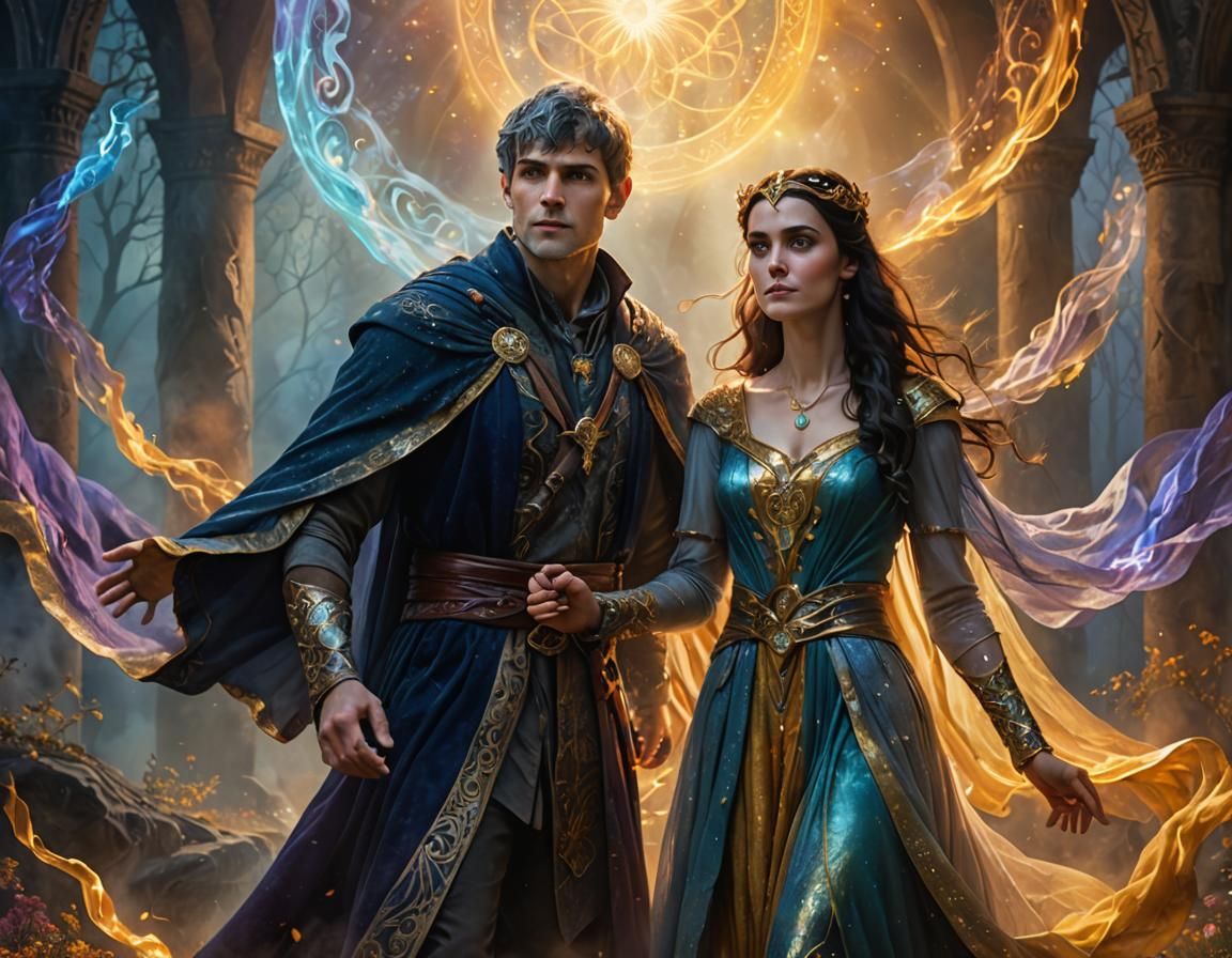 Merlin and Morgana in Misty Avalon with Magic