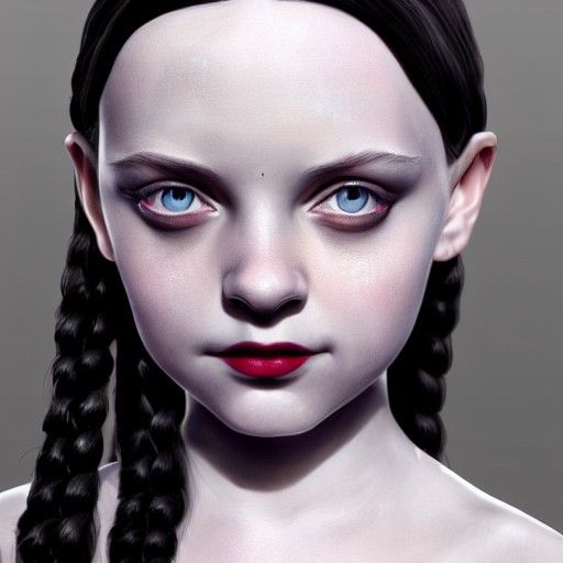 Detailed Ethereal Portrait of Wednesday Addams