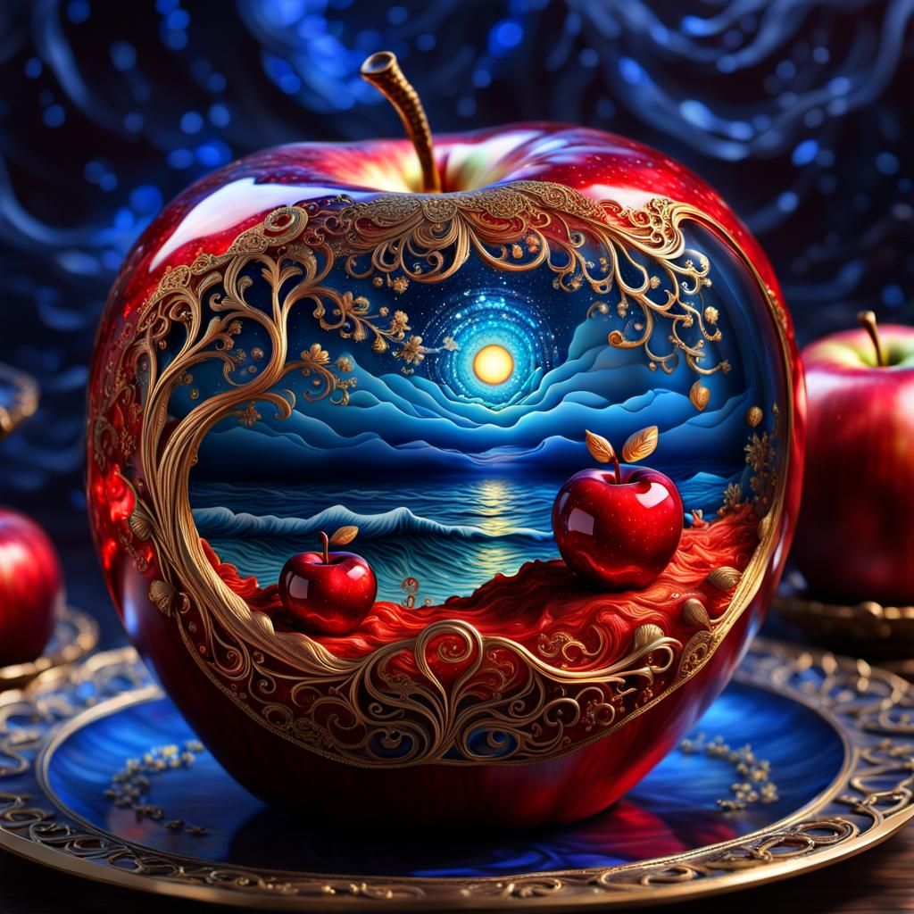 Oceanside in Glowing Apple: Alcohol Ink Masterpiece