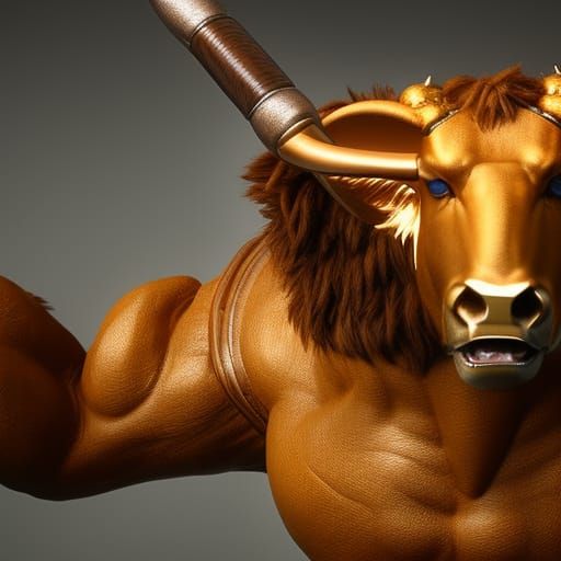Majestic Minotaur Portrait in Classical Style