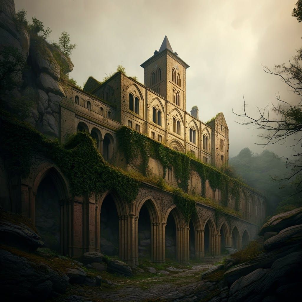 Abandoned Monastery on Dragonspine Ridge in Atmospheric Mann...
