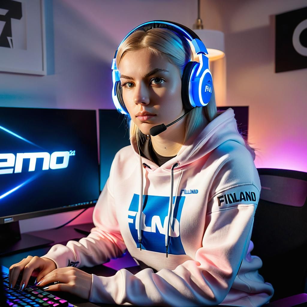 Finland Streamer in Oil Painting, Schjerfbeck Style