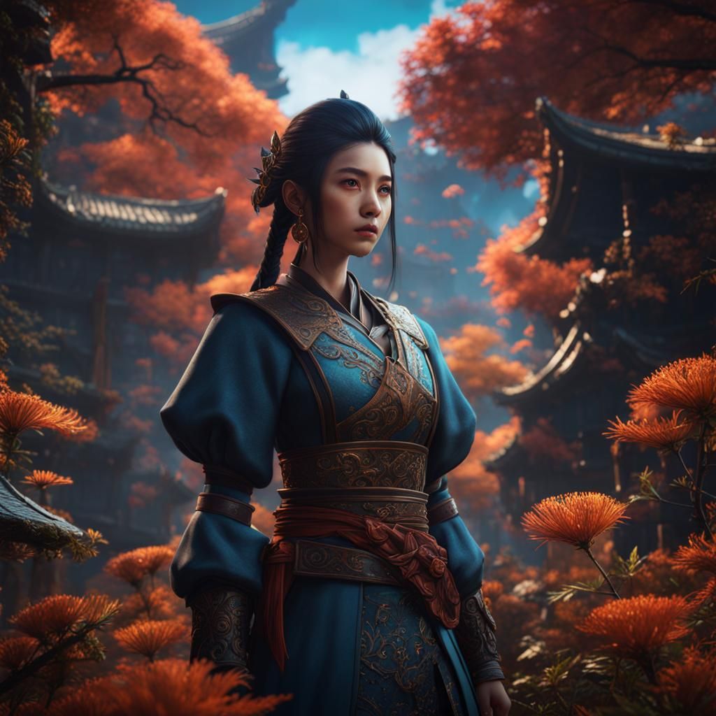 Detailed Matte Painting of a Girl