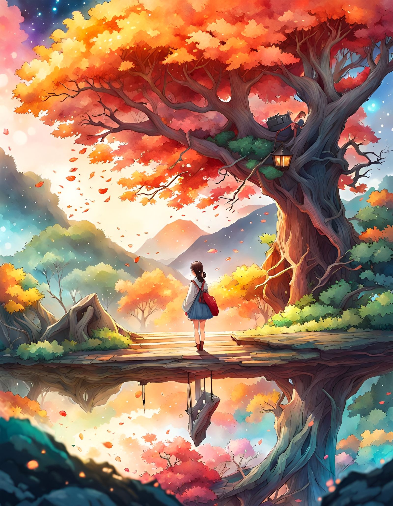 Anime Landscape Masterpiece in Watercolor Style