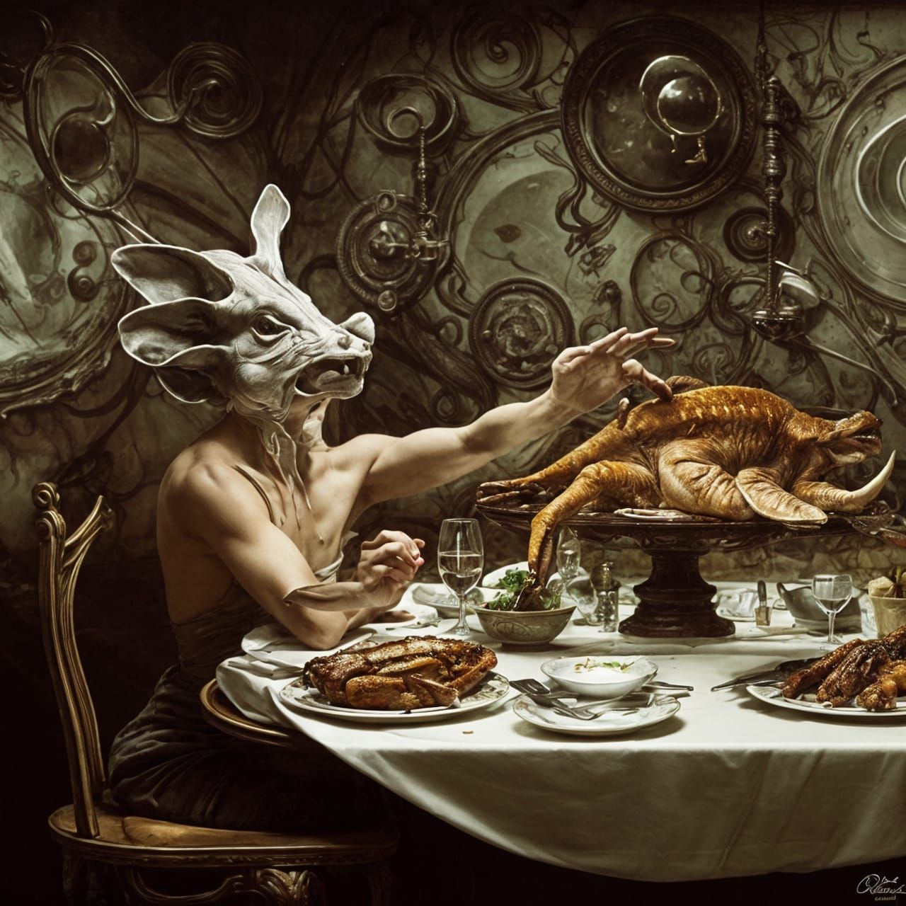 an interesting customer at Bistro BIzzarro