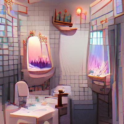 Dreamlike Bathroom Interior: An AI Interpretation