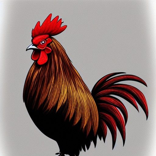 angry rooster standing with wings spread deviantart hyperrealism