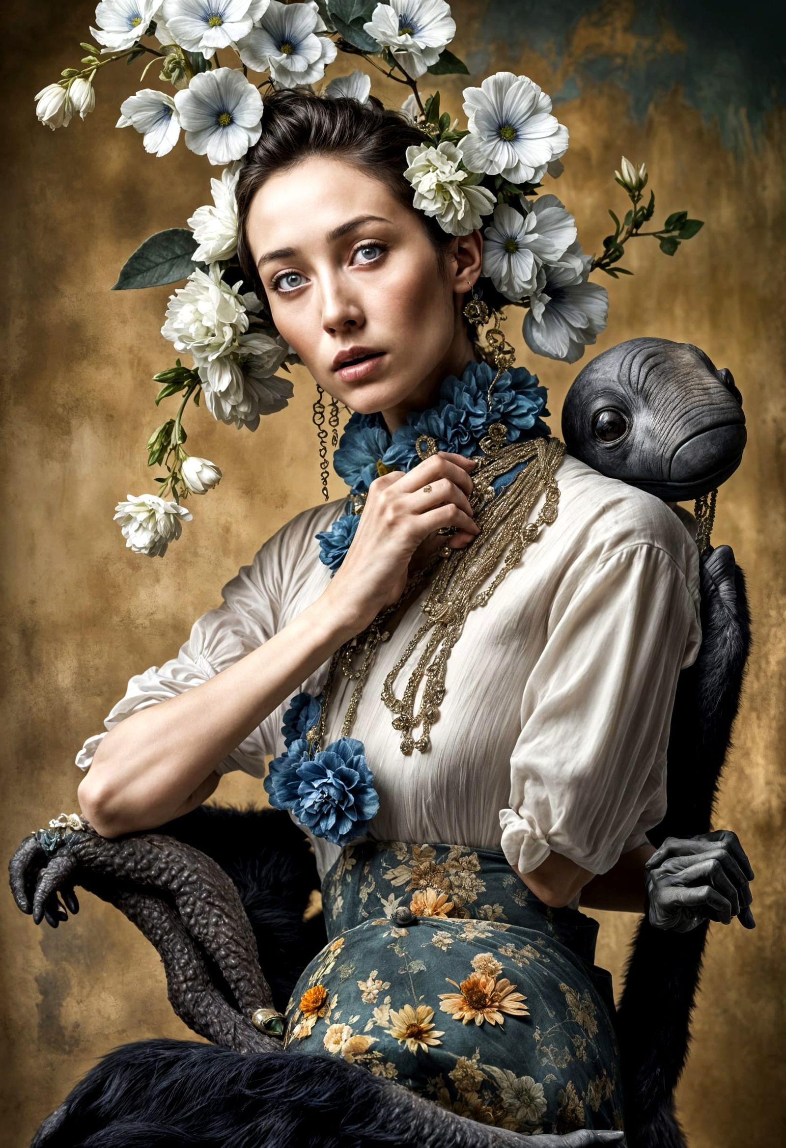 Exotic Alien Celebration in Surreal Restaurant