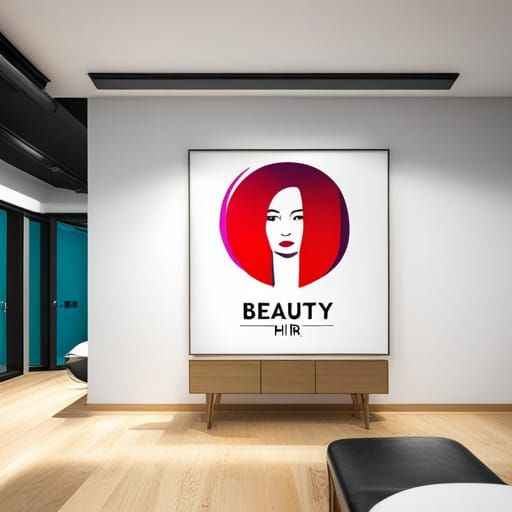 Beauty Hair Salon Logo in Pop Art Style