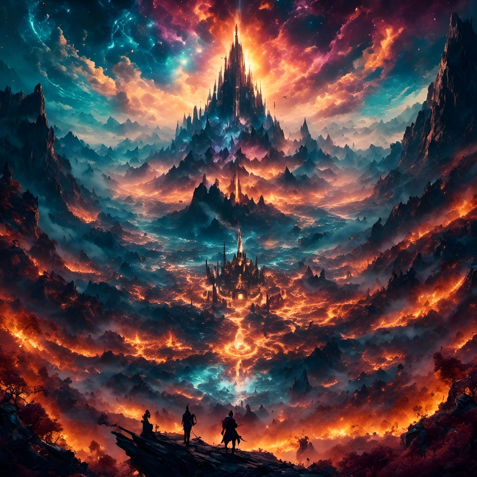 Fantasy Sword and Mountains in Hyperreal Style