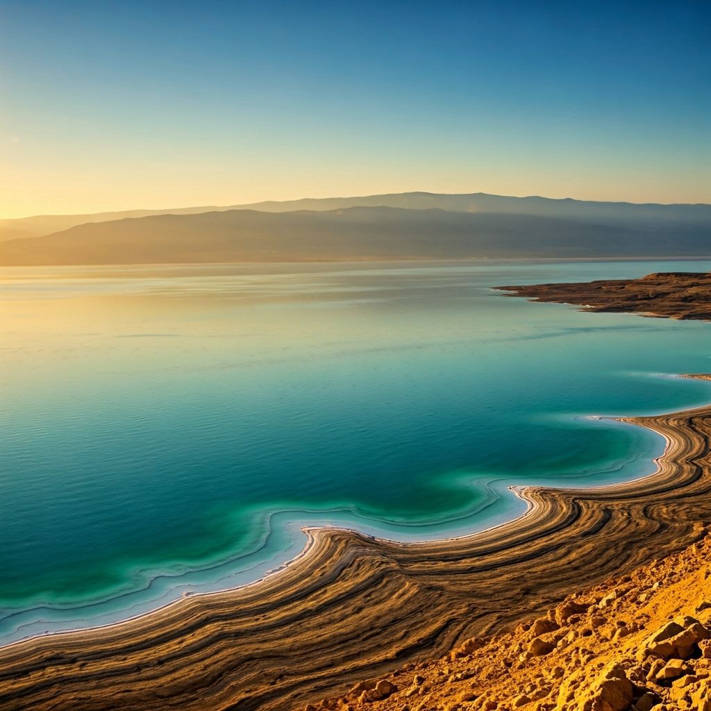 Dead Sea Sunset in Bierstadt/Cole Style