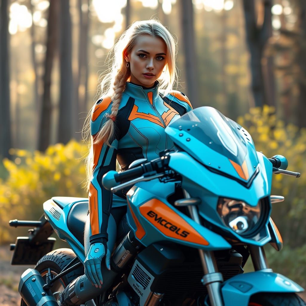 Goddess of the Cyberpunk Realm in High-Tech Armor