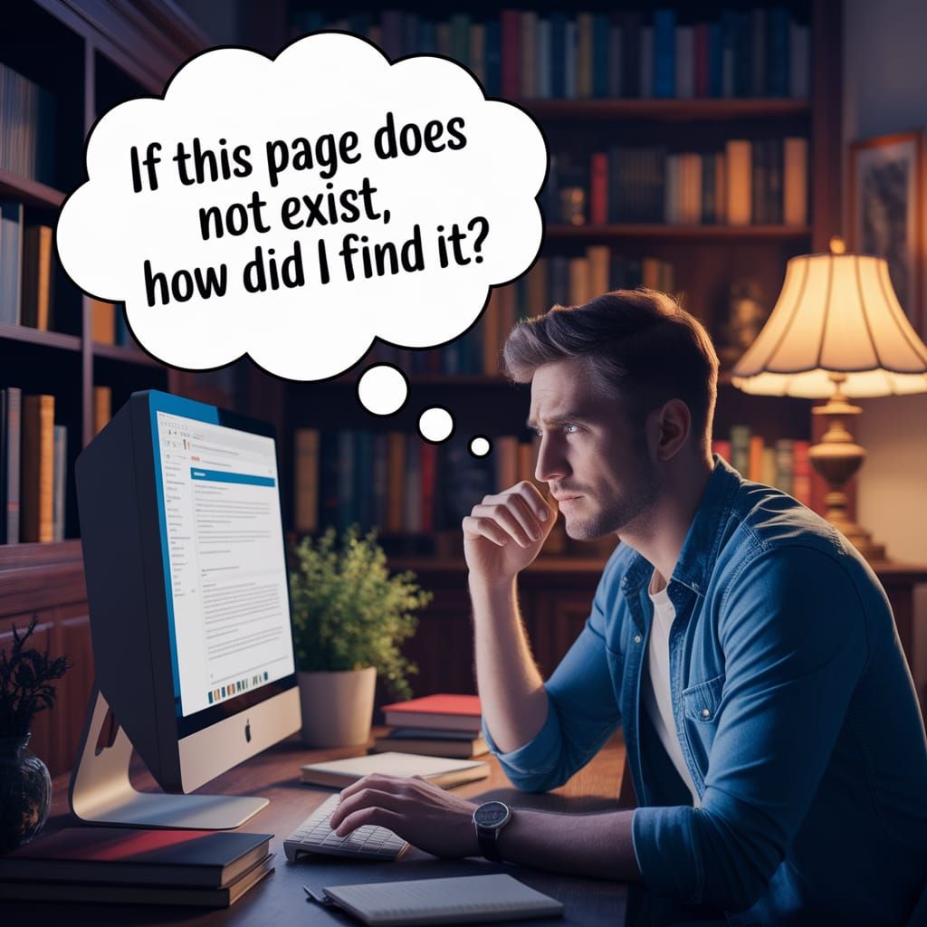 Man Contemplates Existence of Digital Pages in Soft Light