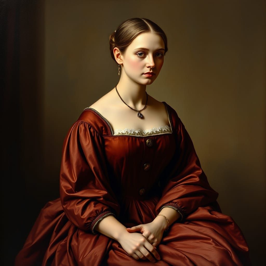 Renaissance Woman Exudes Classical Elegance in Traditional P...
