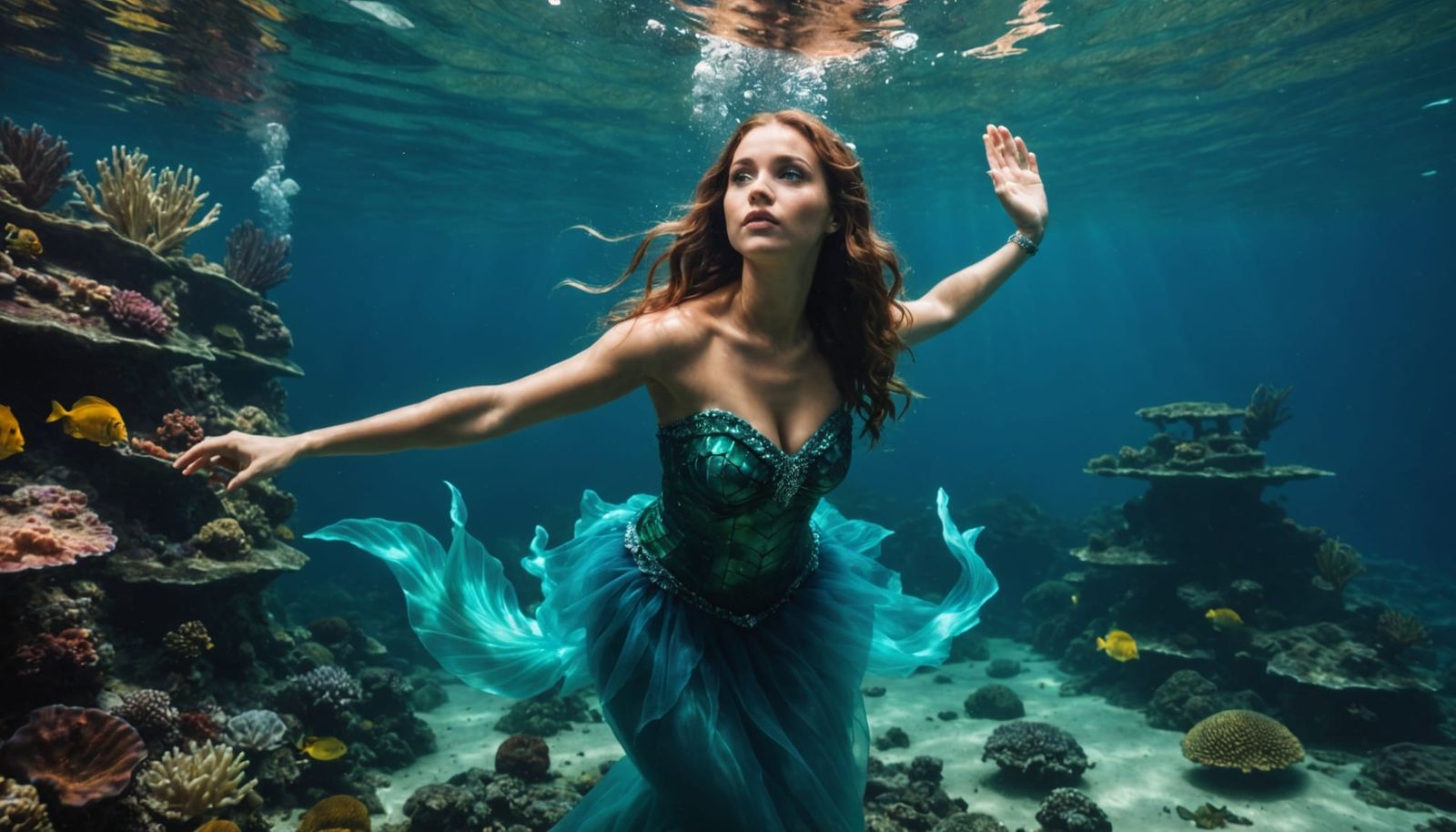 Mysterious Mermaid in Oceanic Splendor