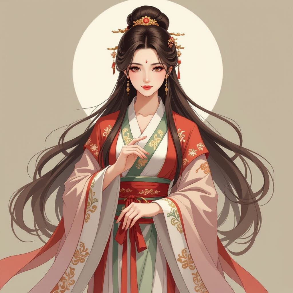 Bixia Yunjun in Traditional Chinese Painting Style