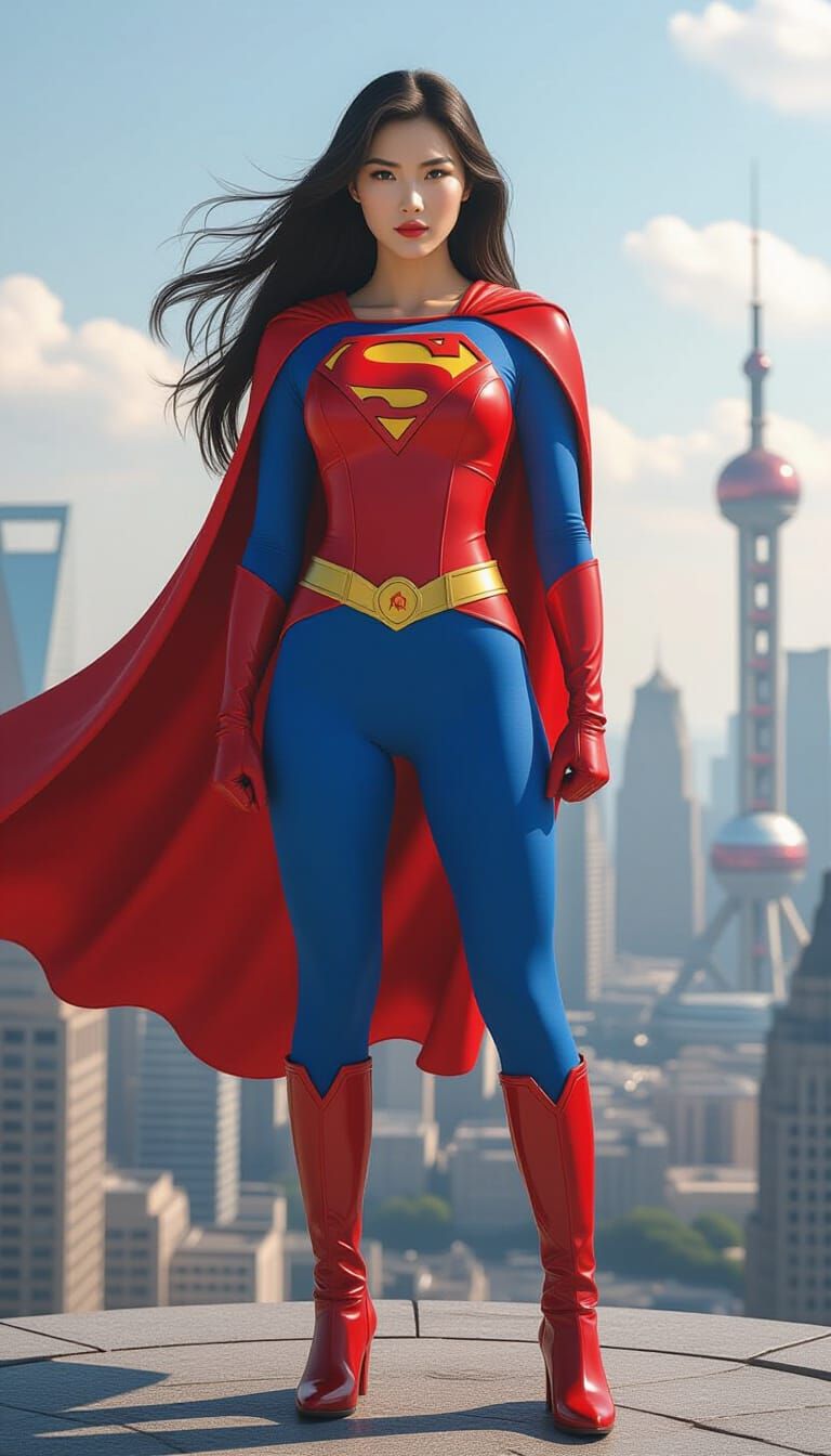 Chinese Communist Supergirl Saving Beijing in 8K HDR
