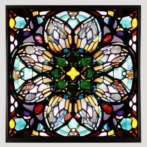 Sculpture of Rocks, Stained Glass, and Diamonds