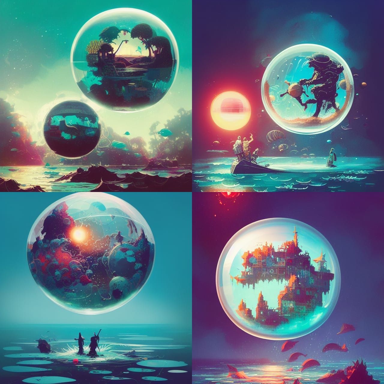 Ocean Sphere: Pop Art Album Cover Illustration