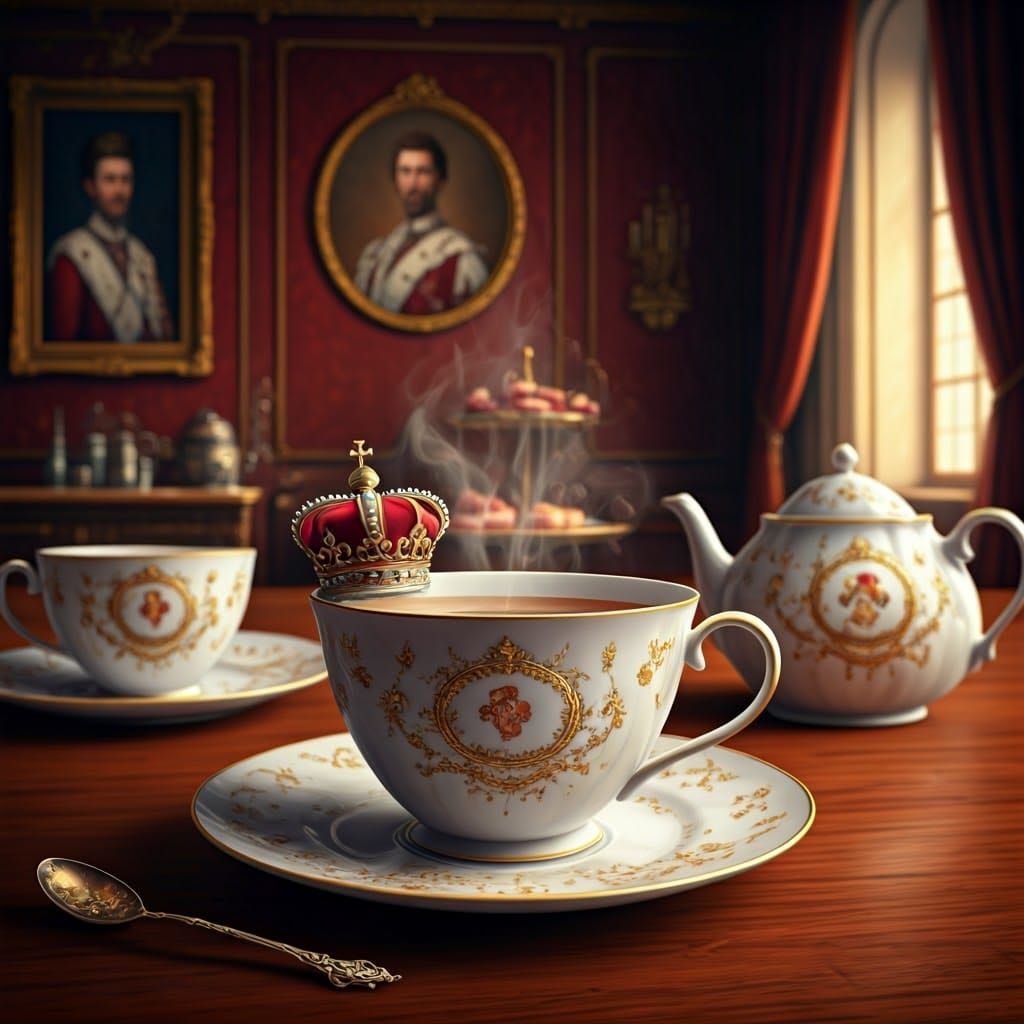 Luxurious Royal Tea Setting in Elegant Palace