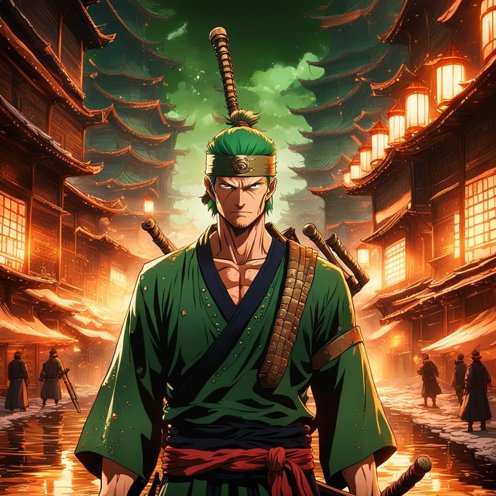 Detailed Matte Painting of Roronoa Zoro