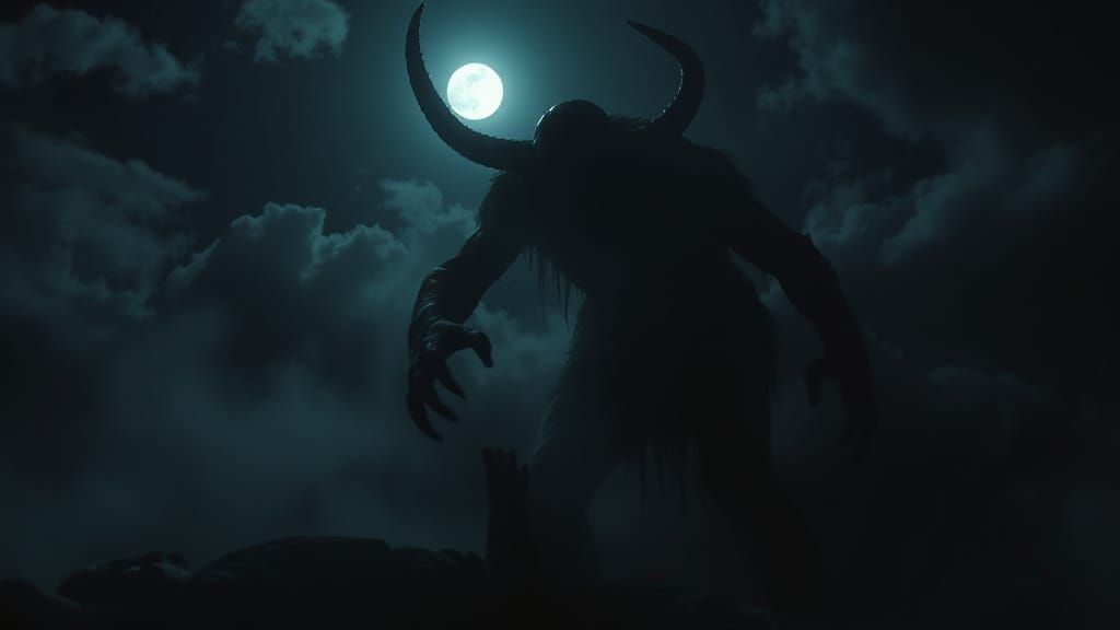 Sleep Paralysis Demon in the Dark: Surreal Image