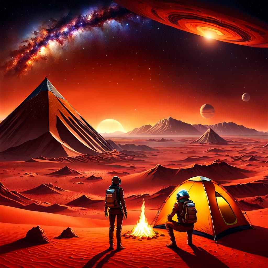 campsite on alien planet