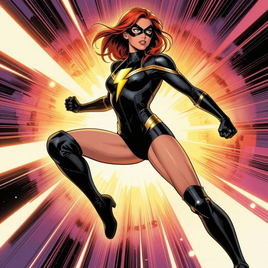 Ms Marvel in Heroic Comic Book Pose